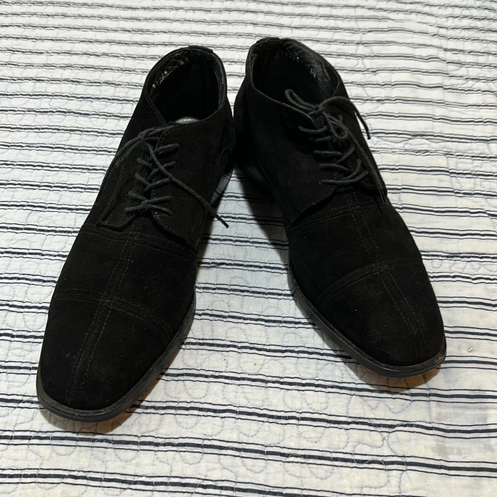 Stracam Italy Black  Suede Panels Dress Oxford Shoes size 8.5 - Picture 2 of 16